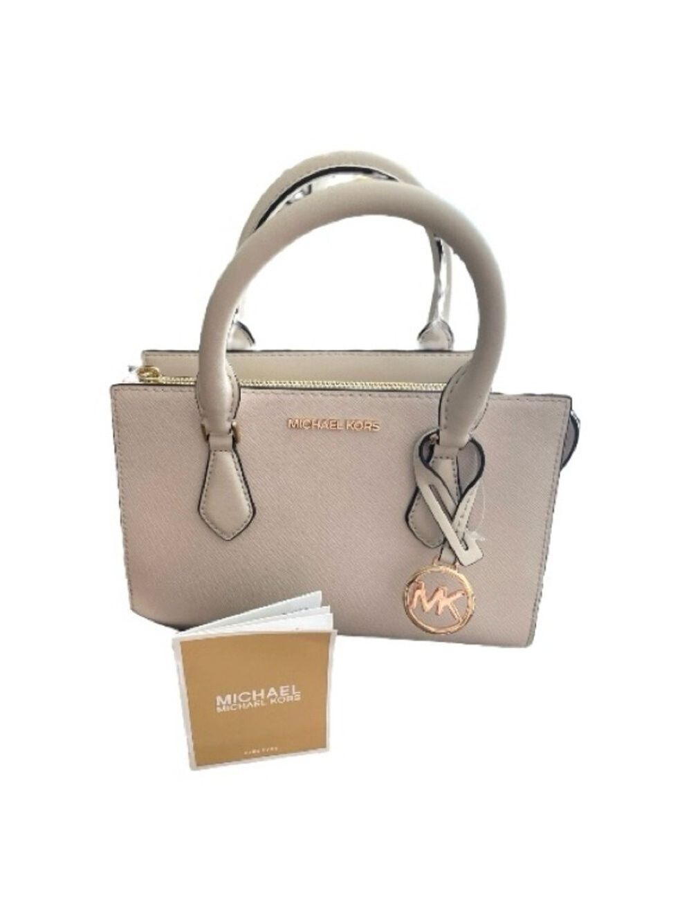 Michael Kors Light Cream Vegan Satchel Purse Handles Strap - Picture 4 of 9